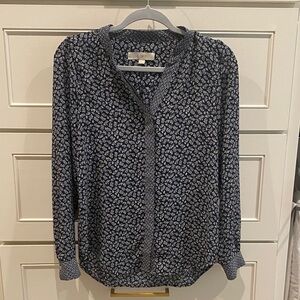 Loft blue floral blouse
